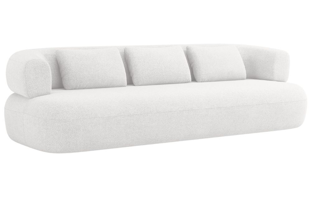 Bílá bouclé čtyřmístná pohovka Windsor & Co Aldrin 226 cm - Designovynabytek.cz