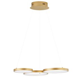 Zlaté kovové závěsné LED světlo Nova Luce Magnus 55 cm