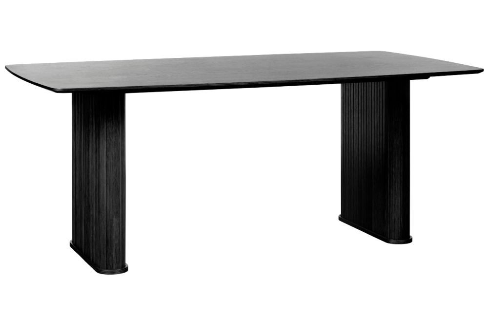 Černý dubový jídelní stůl Unique Furniture Nola 190 x 100 cm - Designovynabytek.cz