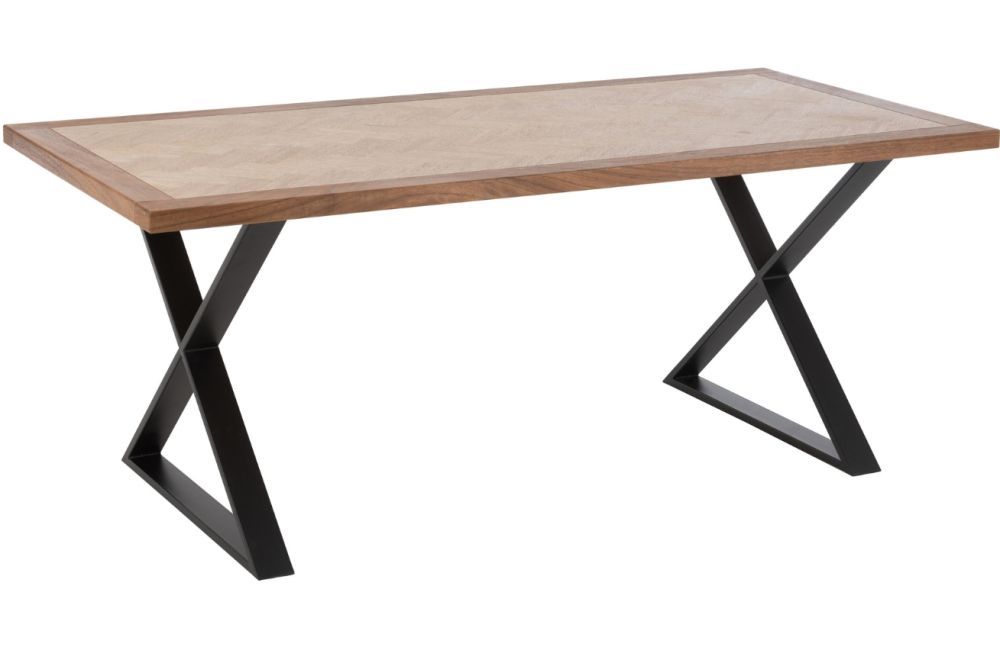 Dřevěný jídelní stůl J-line Zigtem 200 x 95 cm s černou podnoží - Designovynabytek.cz