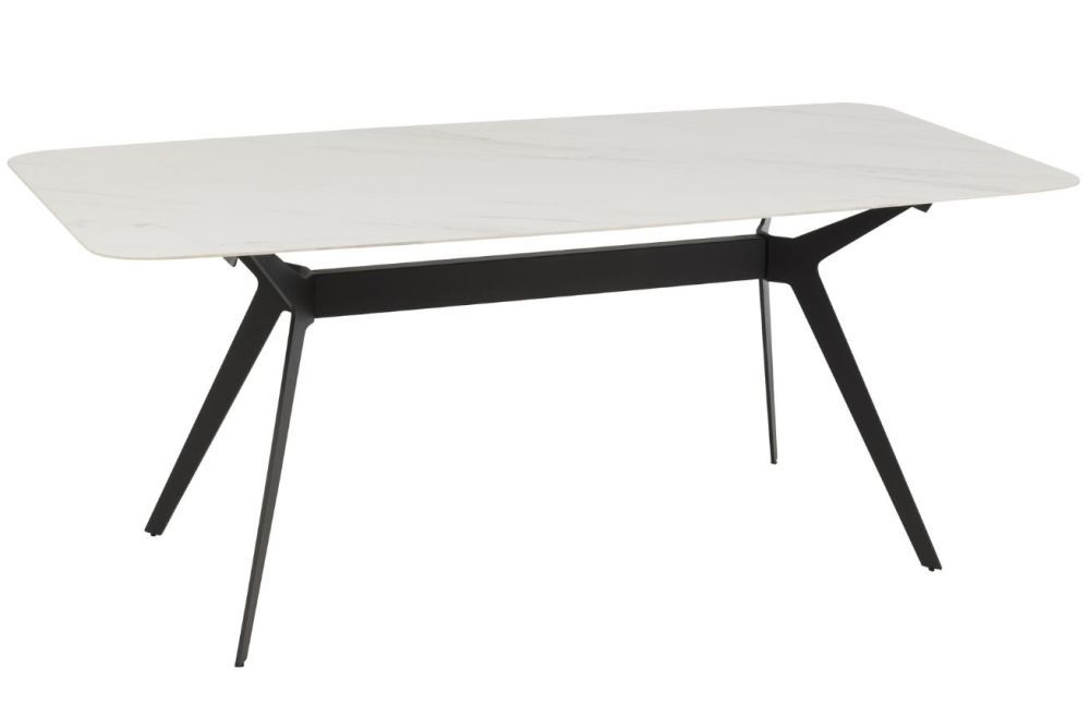 Bílý porcelánový jídelní stůl J-line Malak 180 x 90 cm - Designovynabytek.cz