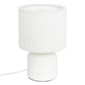 Atmosphera Keramická stolní lampa BONA s bouclé stínidlem, Ø 14 cm