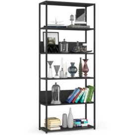 Ak furniture Knihovna Loft s kovovým rámem 80 cm černá