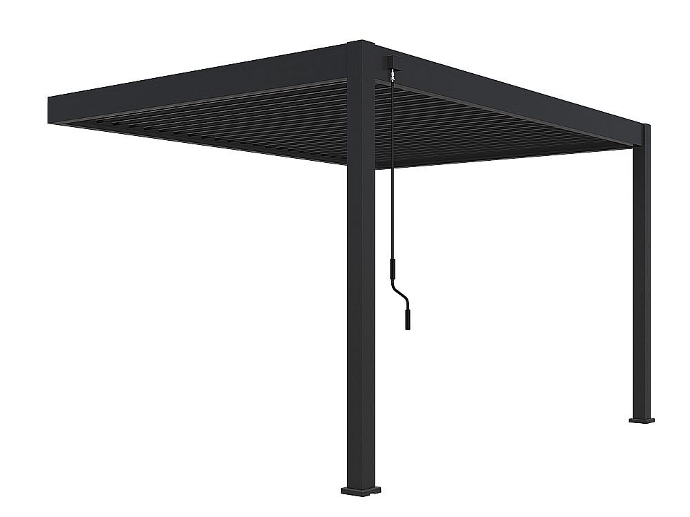 Zahradní hliníková pergola do stěny 4x3 m (antracit) - i-zahradninabytek.cz