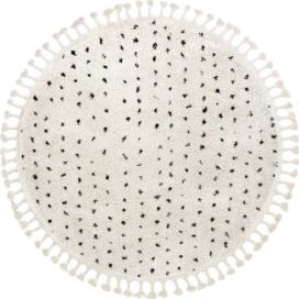 Kusový koberec Berber Syla B752 dots cream kruh