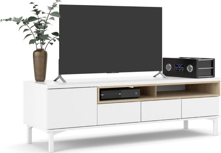 Tvilum TV stolek TREY 155,5 cm bílý/dub - Houseland.cz