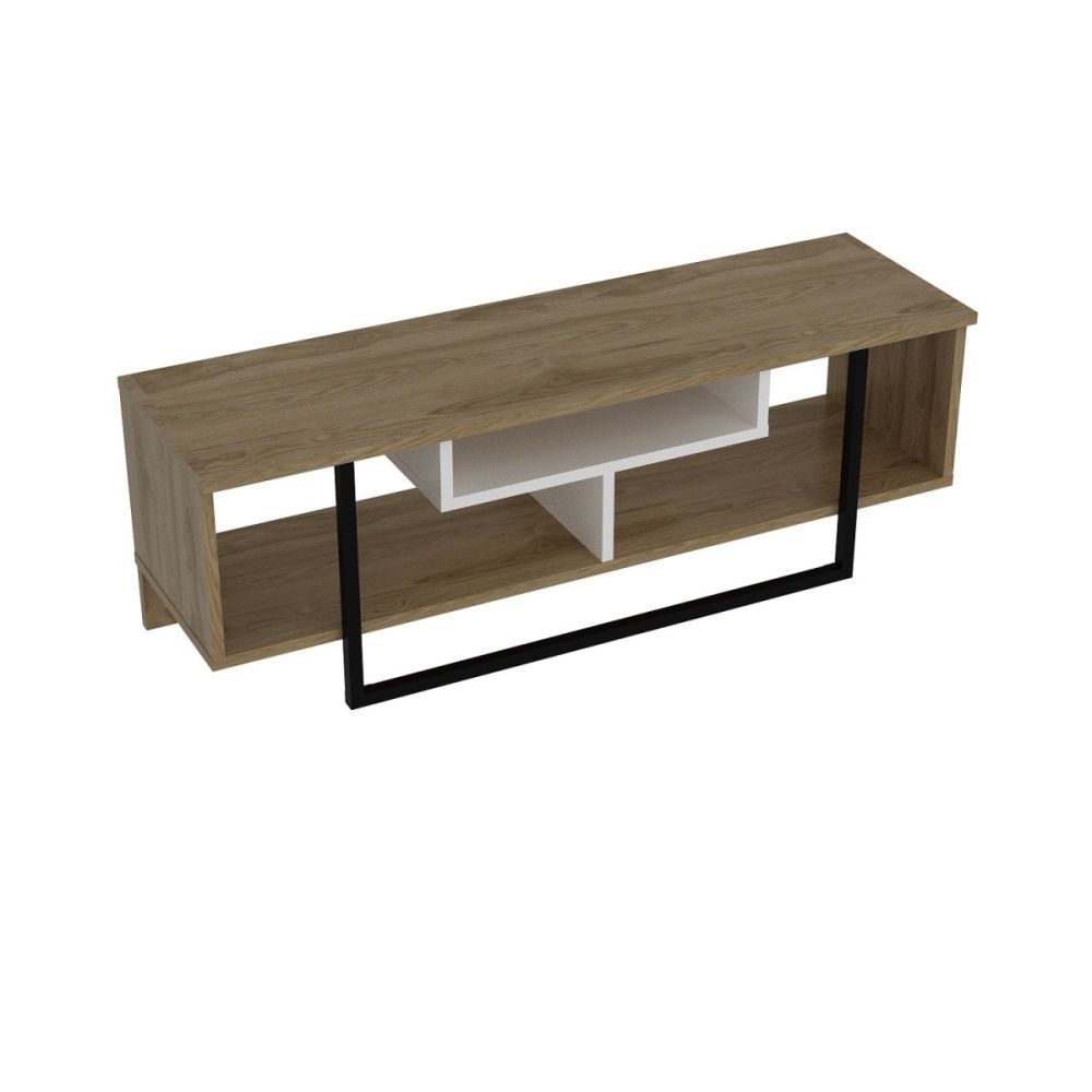 Kalune Design TV stolek ASAL 120 cm dub/bílý/černý - Houseland.cz