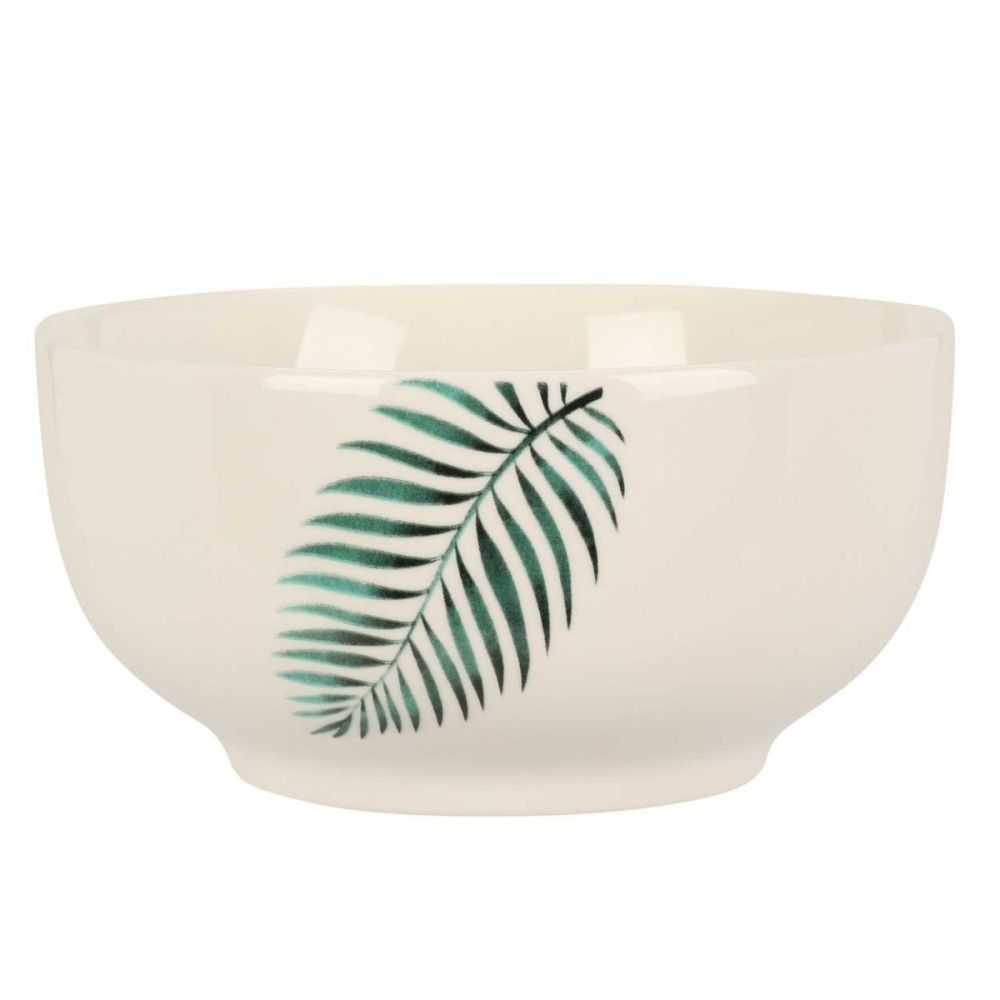 DekorStyle Porcelánová miska Leaf II. 600 ml bílá/zelená - Houseland.cz