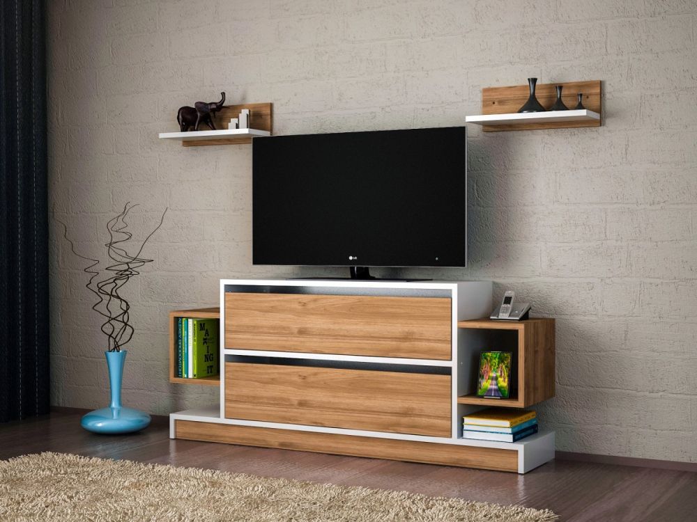 Kalune Design Obývací stěna MAGIC 134 cm ořech/bílá - Houseland.cz