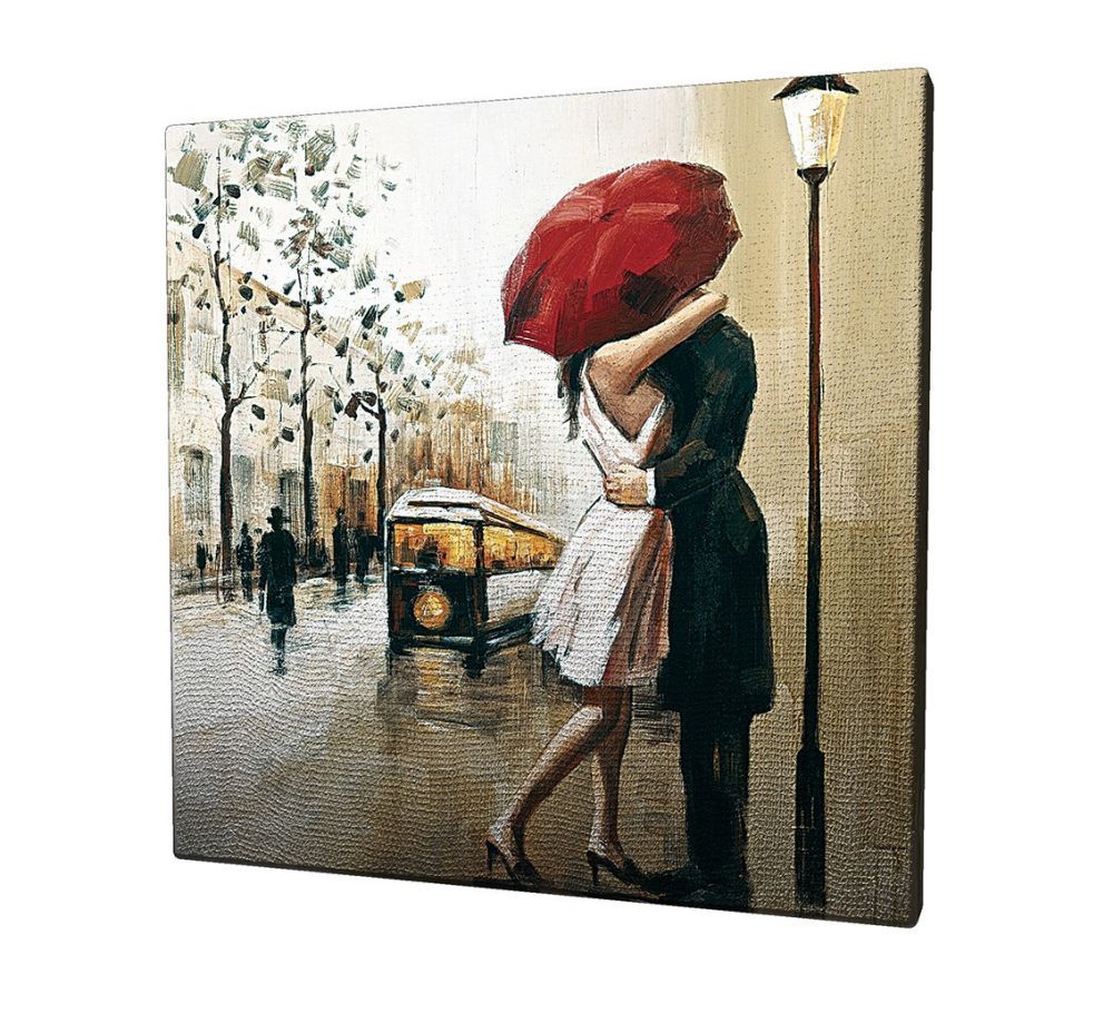 Wallity Obraz na plátně Red umbrella kiss KC042 45x45 cm - Houseland.cz