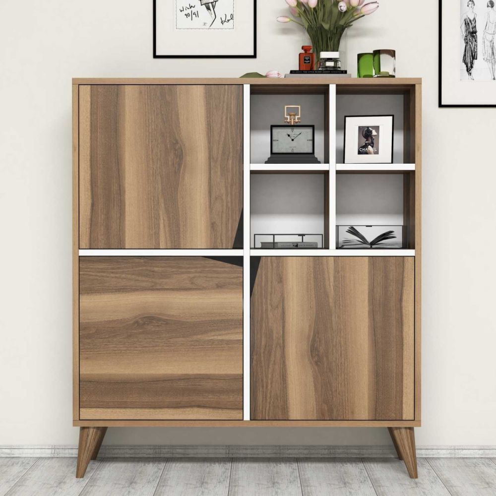 Kalune Design Komoda Pulse 100 cm bílá/ořech - Houseland.cz