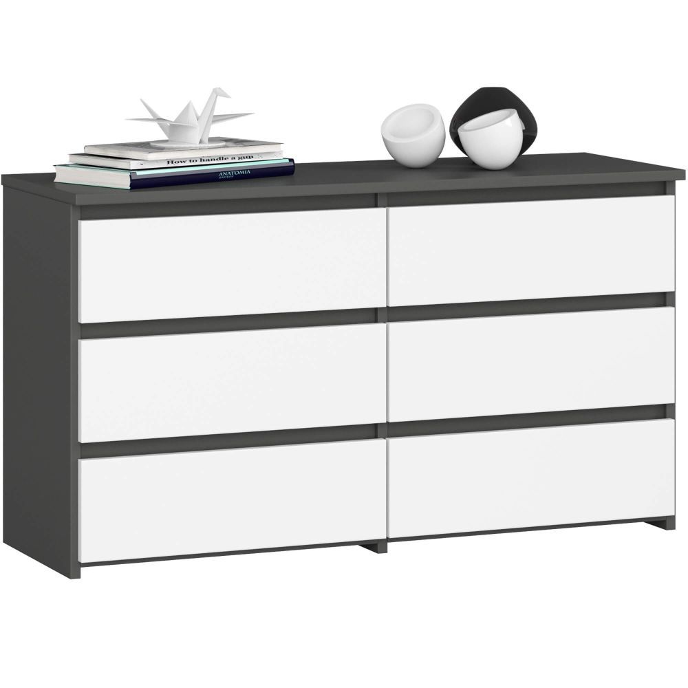 Ak furniture Komoda CL6 100 cm grafitově šedá/bílá - Houseland.cz