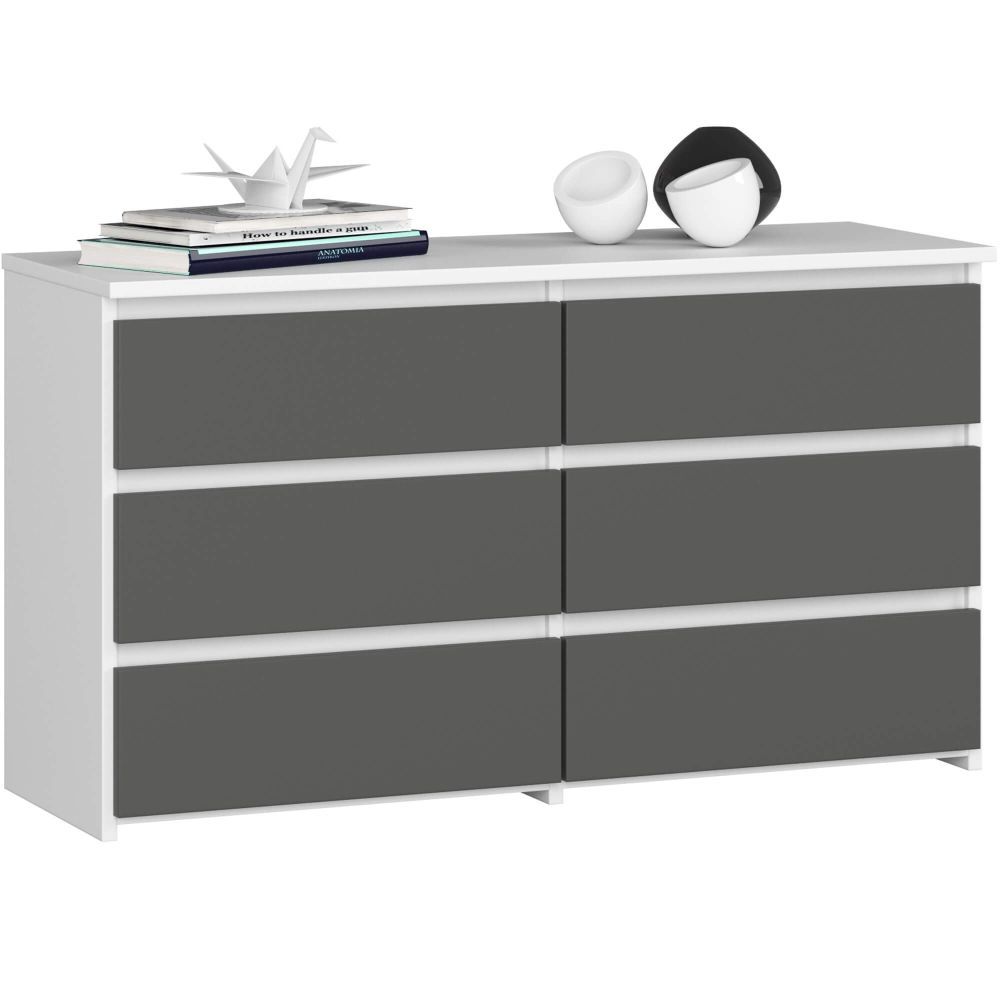 Ak furniture Komoda CL6 100 cm bílá/grafitově šedá - Houseland.cz