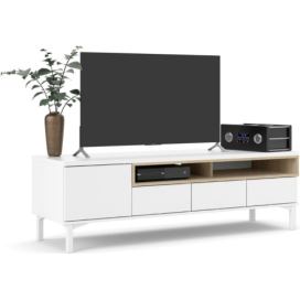 Tvilum TV stolek TREY 155,5 cm bílý/dub