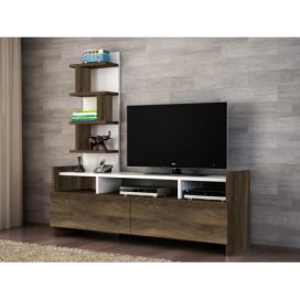 Kalune Design TV stolek ALDORA 124 cm bílý/ořech