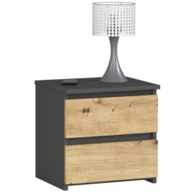 Ak furniture Noční stolek CL2 40 cm grafitově šedý/dub artisan