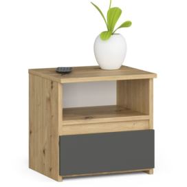 Ak furniture Noční stolek CL1 40 cm dub artisan/grafitově šedý