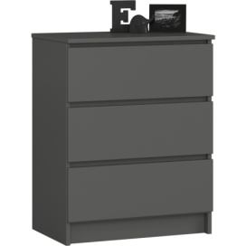 Ak furniture Komoda Kuba 60 cm se 3 zásuvkami grafitová