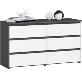 Ak furniture Komoda CL6 100 cm grafitově šedá/bílá