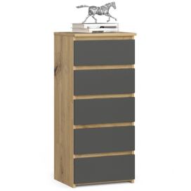 Ak furniture Komoda CL5 40 cm dub artisan/grafitově šedá