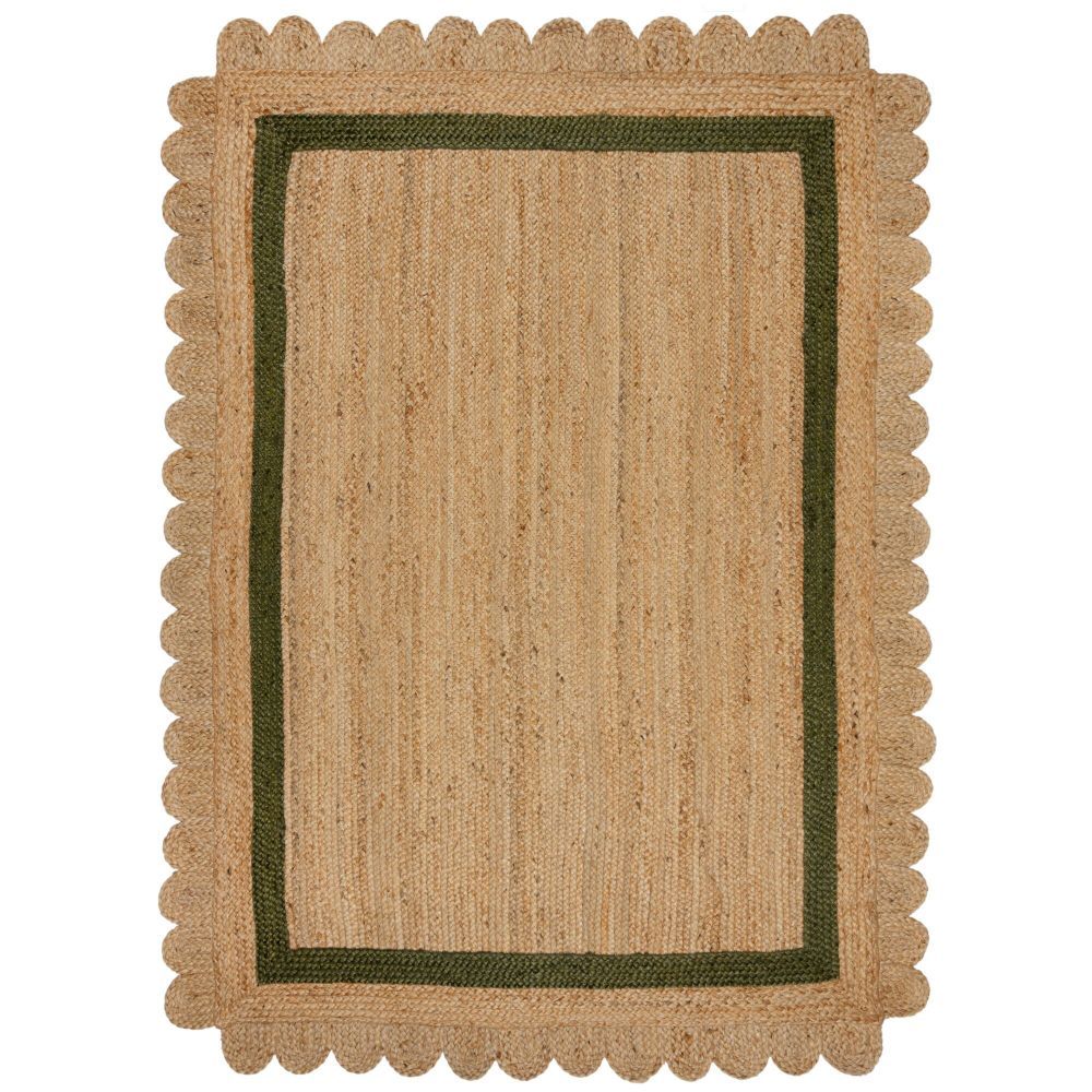 Flair Rugs koberce Kusový koberec Grace Jute Natural/Green - 120x170 cm - Mujkoberec.cz