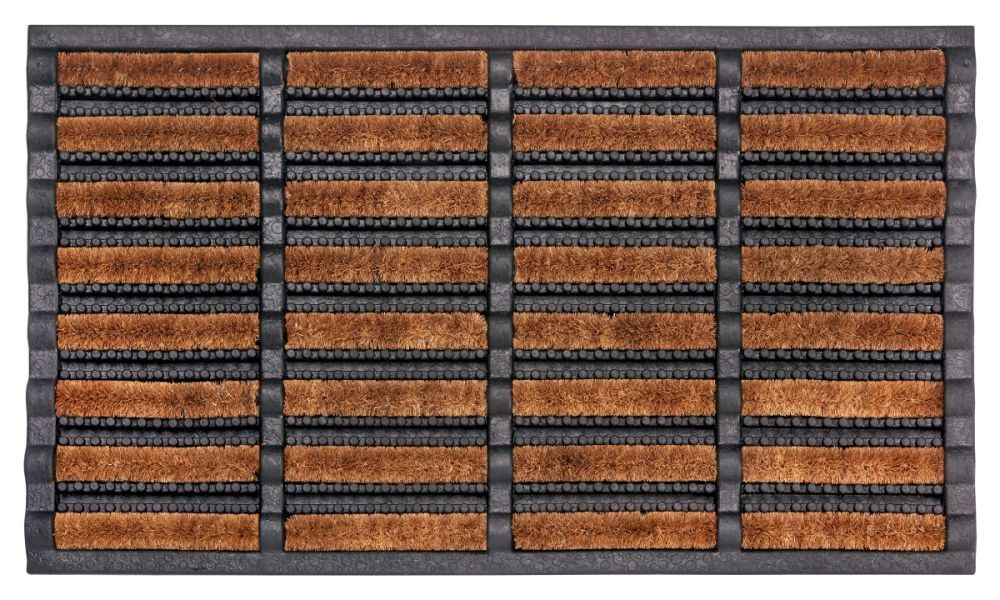 Hanse Home Collection koberce Venkovní čistící rohož Mix Mats Brushes 105647 Black Cocos - na ven i na doma - 45x75 cm - Mujkoberec.cz