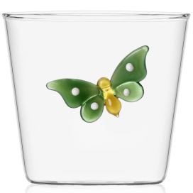 Výprodej Ichendorf Milano designové sklenice na vodu Garden Pic Nic Tumbler Green Butterfly