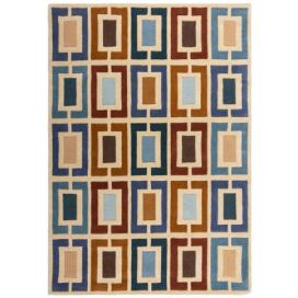 Flair Rugs koberce Ručně všívaný kusový koberec Illusion Retro Blocks Blue/Multi - 80x150 cm