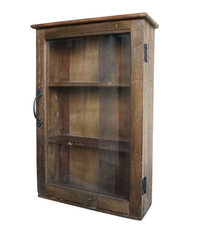 Hnědá antik dřevěná nástěnná polička Grimaud Unit - 40*13*60 cm Chic Antique - LaHome - vintage dekorace