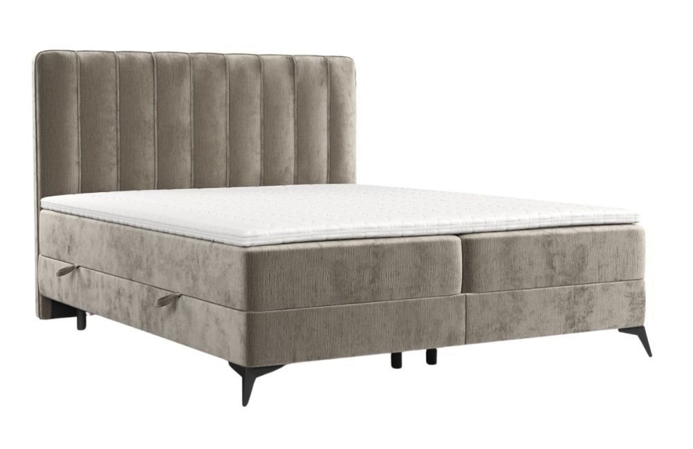 Maison de Rêve Béžová čalouněná postel boxspring AGGAZ 200 x 200 cm - Designovynabytek.cz