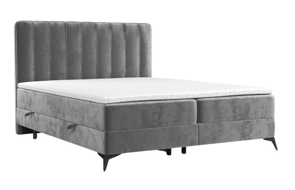 Maison de Rêve Šedá čalouněná postel boxspring AGGAZ 200 x 200 cm - Designovynabytek.cz