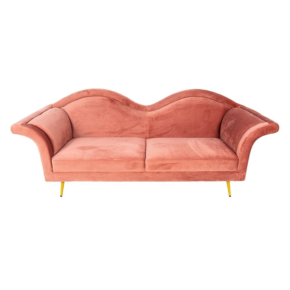 Růžová sametová sofa Evalynn - 215*73*85 cm Clayre & Eef - LaHome - vintage dekorace