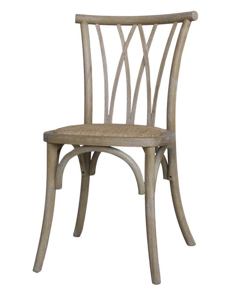 Přírodní dřevěná židle s ratanovým výpletem Old French chair - 50*53*90cm  Chic Antique - LaHome - vintage dekorace