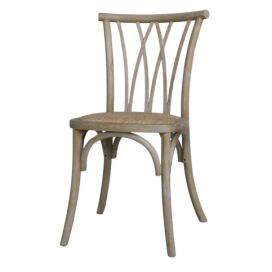 Přírodní dřevěná židle s ratanovým výpletem Old French chair - 50*53*90cm  Chic Antique