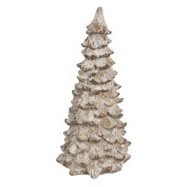 Béžová dekorace vánoční stromek Christmas Tree - Ø 9*18 cm Clayre & Eef