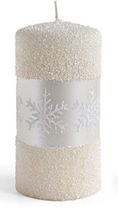 Mondex Vánoční svíčka SNOW QUEEN 7x17,5 cm krémová - Houseland.cz