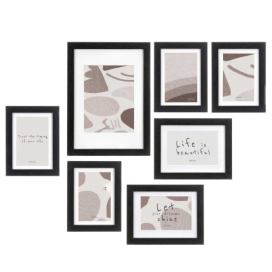 Giftdecor Nástěnné fotorámečky MURAL, 7 rámečků různých velikostí, černé