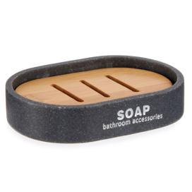 Berilo Mýdlenka SOAP s bambusovou odkapávací mřížkou, černá