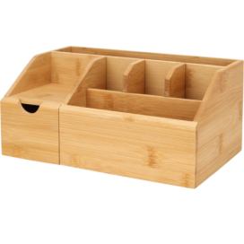 Eleganza Organizér na kosmetiku z bambusu, přírodní, 24 x 15 x 11 cm