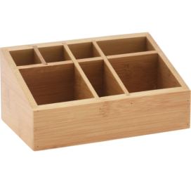 Eleganza Organizér na kosmetiku z bambusu, přírodní, 17 x 10 x 8 cm