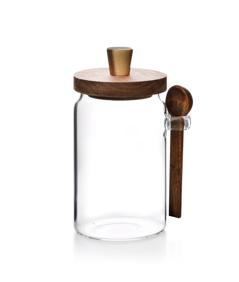 Allesken Skleněná dóza s lžící MODERN KITCHEN 730 ml čirá  - Houseland.cz