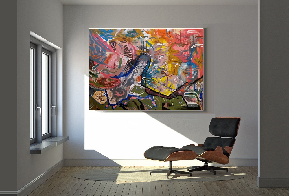 Jindřich Lípa MUMRAJ (acryl, plátno 120cmx180cm) 11.700 Kč - abstraktní  O B R A Z Y  ArtLípa