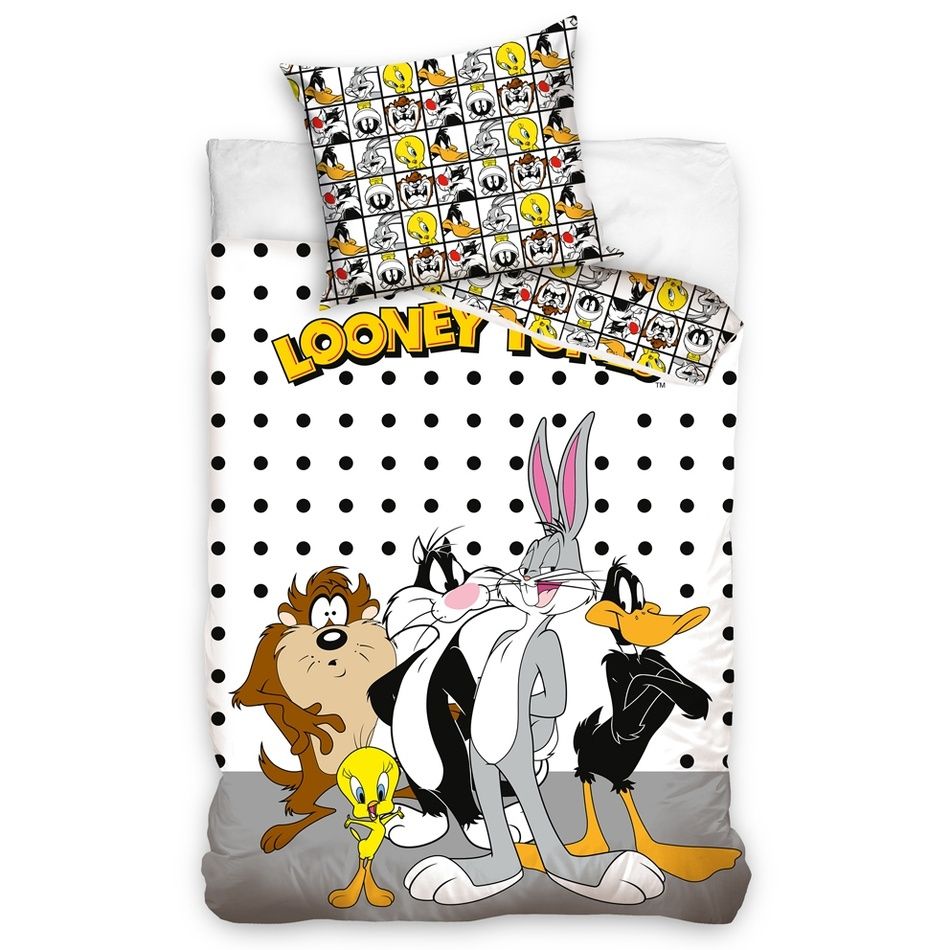 Carbotex Dětské bavlněné povlečení Kamarádi z Looney Tunes, 140 x 200 cm, 70 x 90 cm - 4home.cz