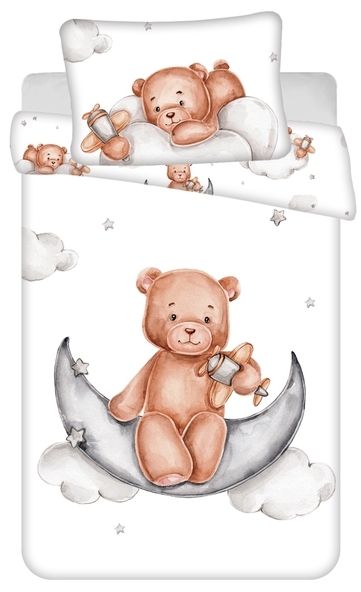 Jerry fabrics povlečení do postýlky Medvídek plane baby 100x135 + 40x60 cm  - POVLECENI-OBCHOD.CZ