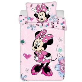 Jerry fabrics Disney povlečení do postýlky Minnie Flowers 02 baby 100x135 + 40x60 cm 