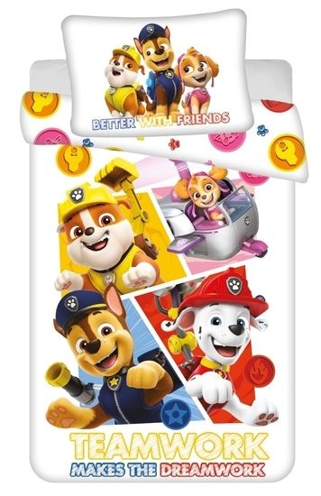 Jerry fabrics Disney povlečení do postýlky Paw Patrol 498 baby 100x135 + 40x60 cm  - POVLECENI-OBCHOD.CZ