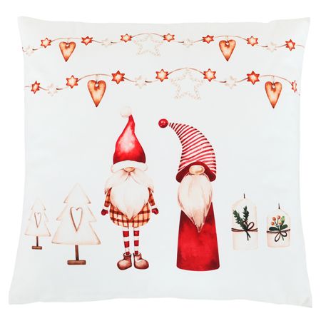 Polštář sametový s výplní - vánoční se skřítky, 100% polyester, 45 x 45 cm UBR098-1 - NP-DESIGN, s.r.o.