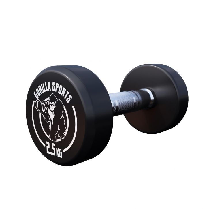 Gorilla Sports Jednoruční činka černo/bílá, 2,5 kg - Kokiskashop.cz