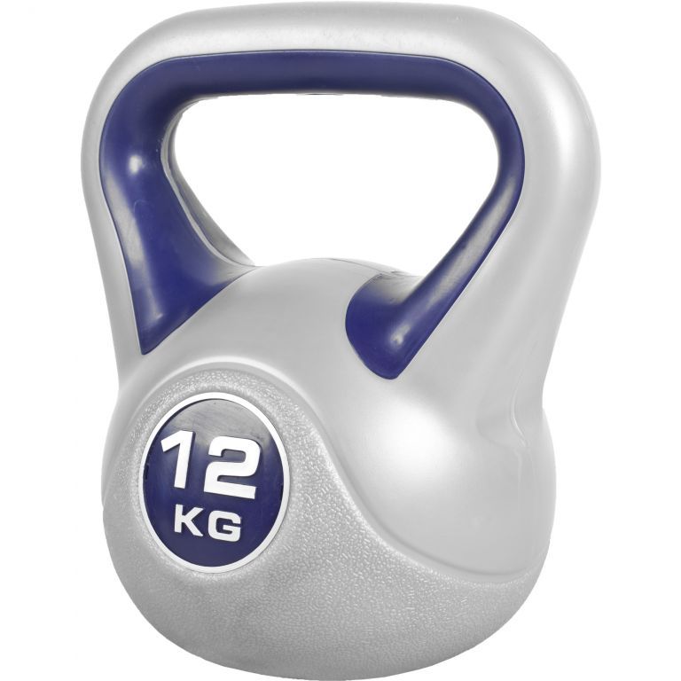 Gorilla Sports Kettlebell činka, vinylová, modrá, 12 kg - Kokiskashop.cz