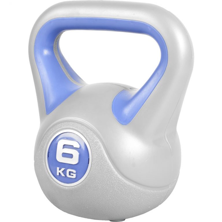 Gorilla Sports Kettlebell činka, vinylová, modrá, 6 kg - Kokiskashop.cz